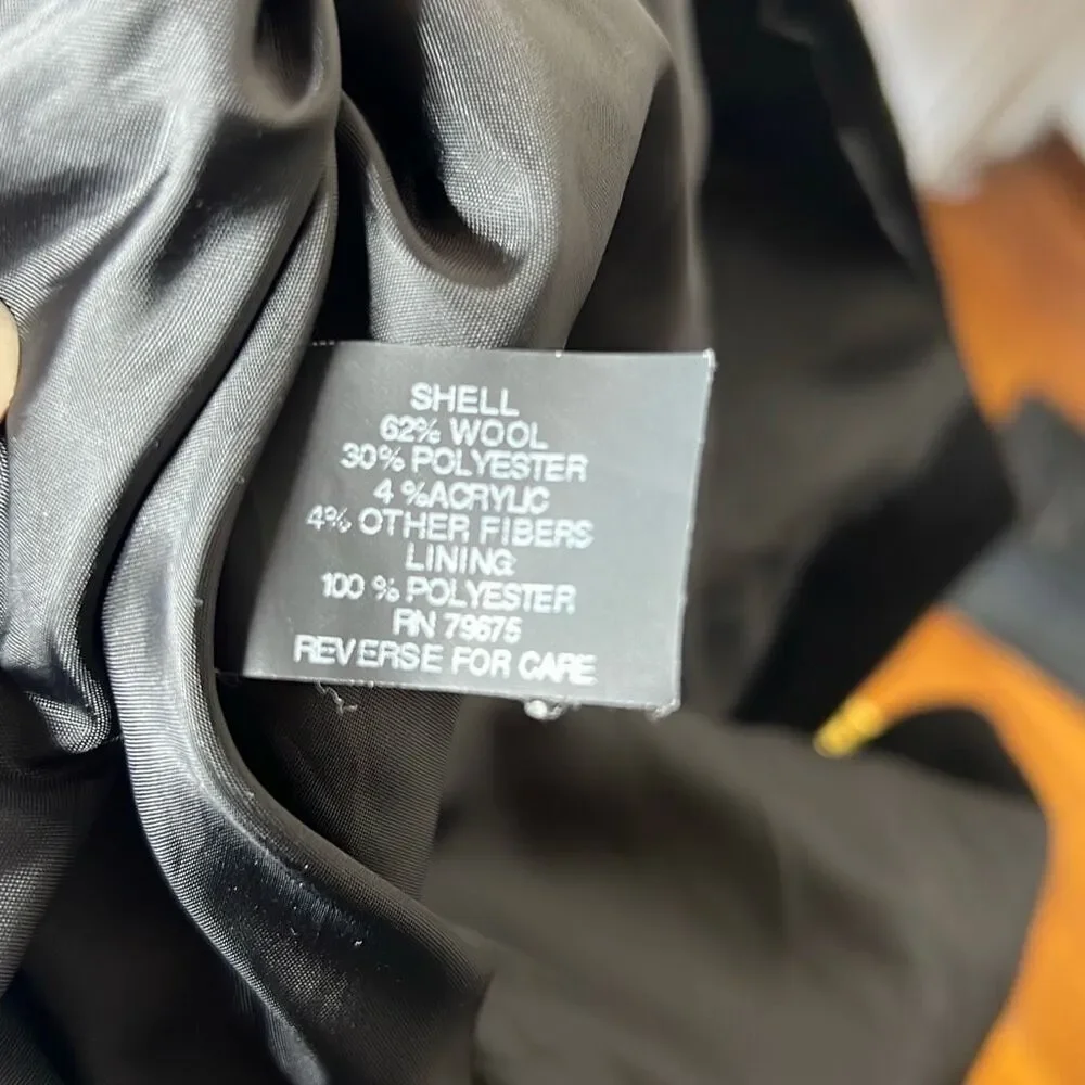 Michael Kors Belted Walker Wool Coat Black Size 10
